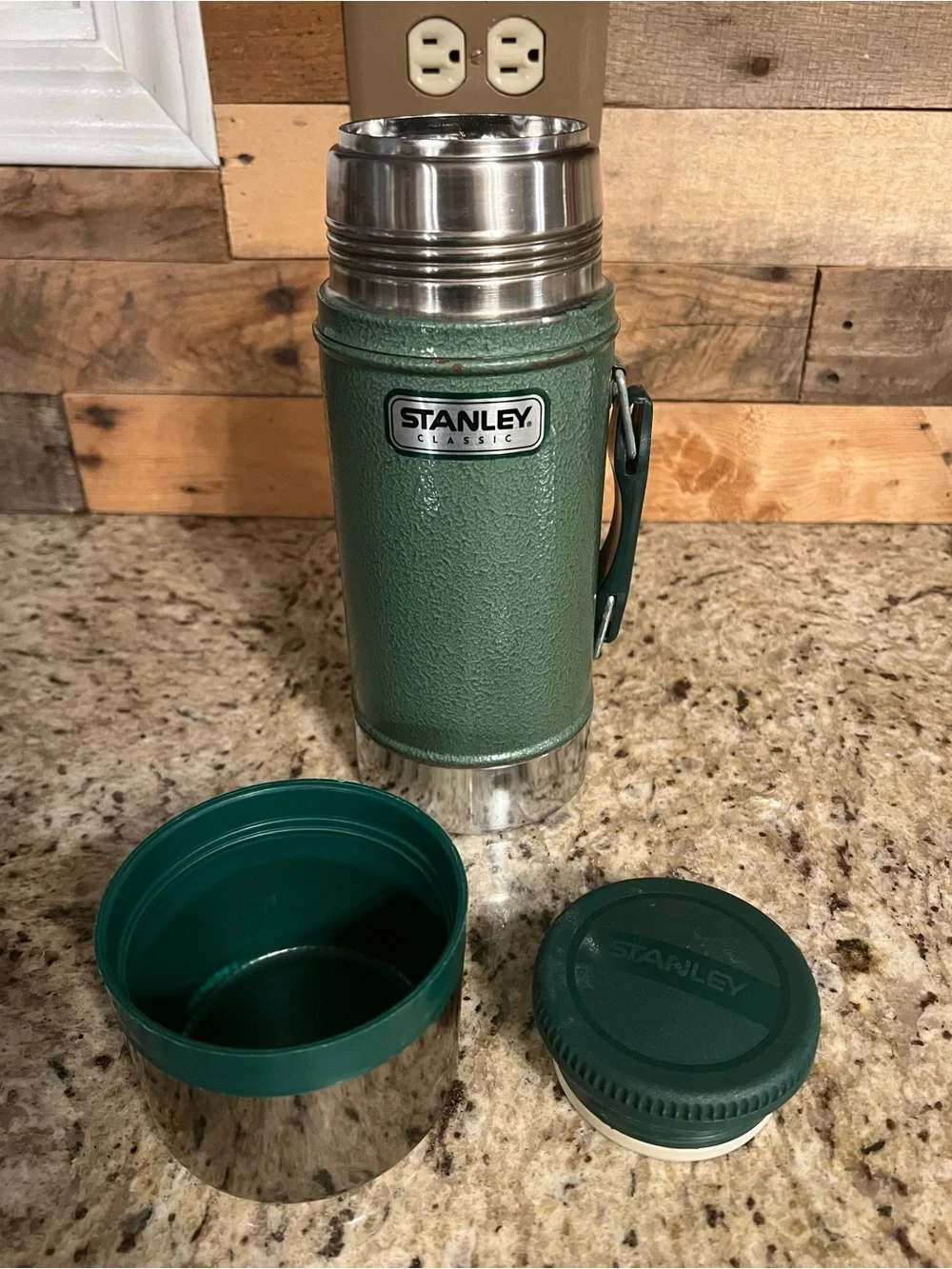 Stanley 24 ounce Green Textured Vacuum Bottle with Chrome Lid - Picture 5 of 7